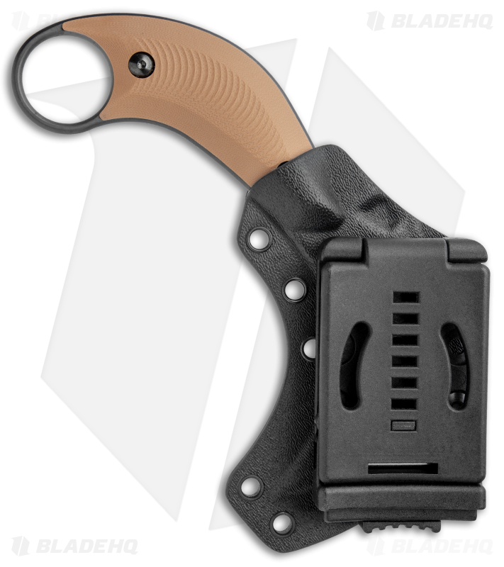 Bastinelli Creations B.A.K. Karambit Fixed Blade Knife Coyote G-10 (3.25" Black)