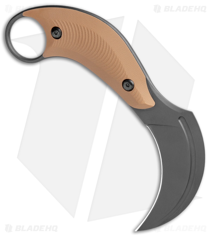 Bastinelli Creations B.A.K. Karambit Fixed Blade Knife Coyote G-10 (3.25" Black)