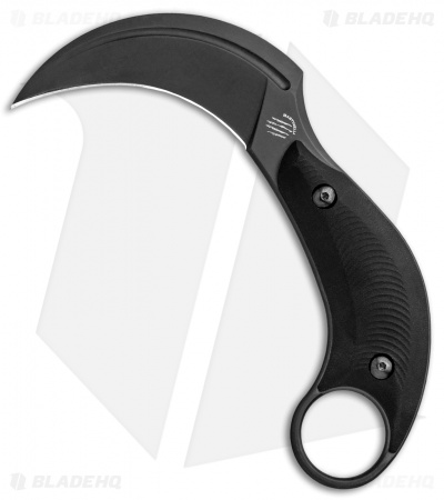 Bastinelli Creations B.A.K. Karambit Fixed Blade Knife Black G-10 (3.25" Black)