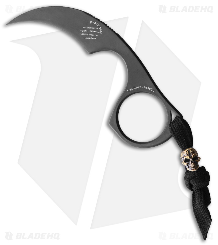 Bastinelli Creations Diagnostic Karambit Knife w/Lanyard (3.75" PVD)