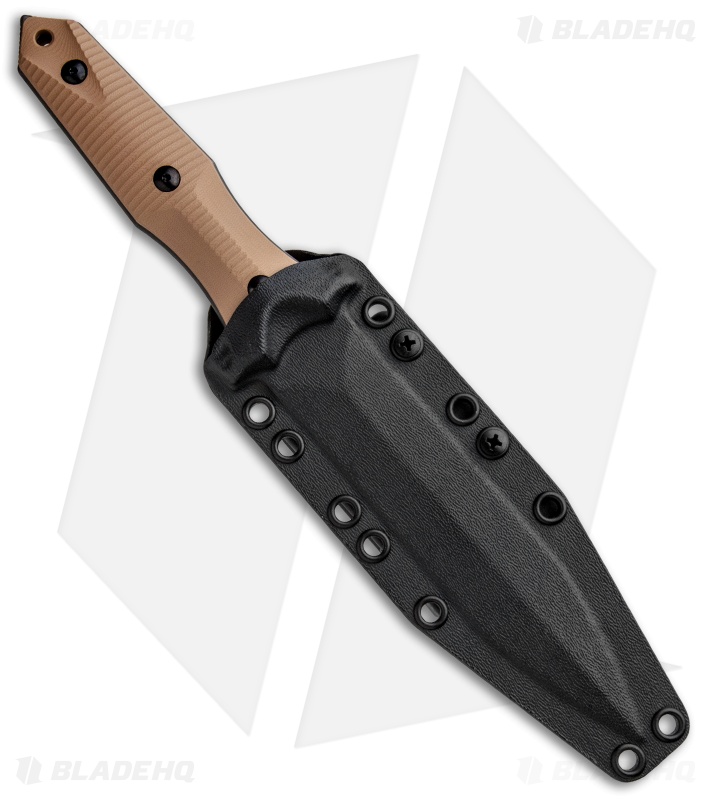 Bastinelli Creations GROZO Fixed Blade Knife Coyote G-10 (5.8" Black SW Serr)