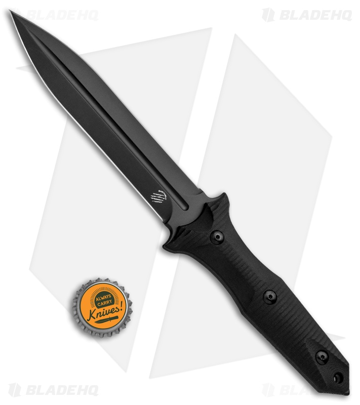 Bastinelli Creations GROZO Fixed Blade Knife Black G-10 (5.8" Black PVD)