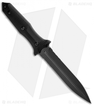 Bastinelli Creations GROZO Fixed Blade Knife Black G-10 (5.8" Black PVD Serr)