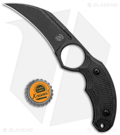 Bastinelli Creations HARPY Karambit Fixed Blade Black (3.25" Black SW) 