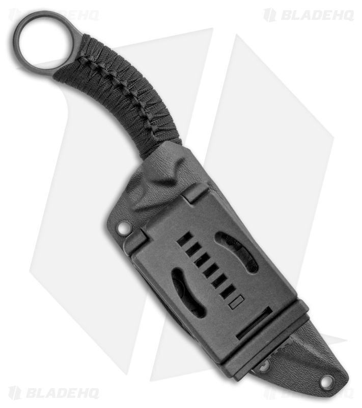 Bastinelli Creations Mako Fixed Blade Knife Black Cord Wrap (4.5" Black)