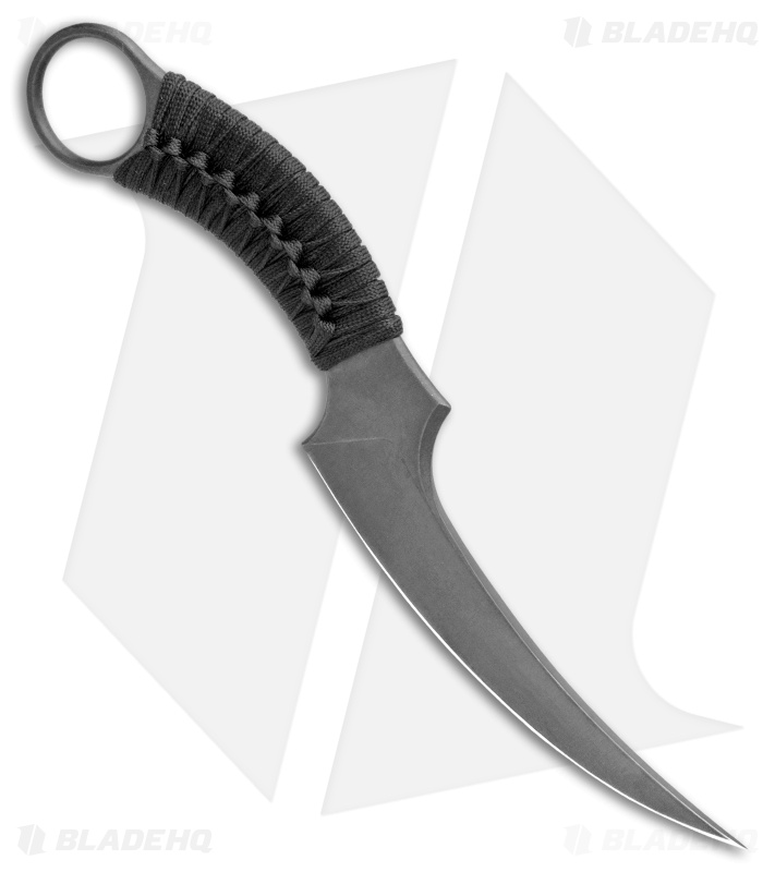 Bastinelli Creations Mako Fixed Blade Knife Black Cord Wrap (4.5" Black)
