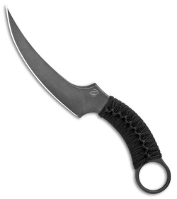 Bastinelli Creations Mako Fixed Blade Knife Black Cord Wrap (4.5" Black)