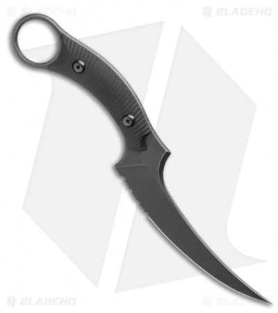 Bastinelli Creations Mako Fixed Blade Black G-10 (4.5" Black Stonewash Serr)