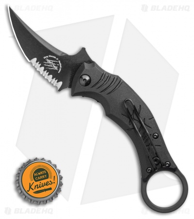 Bastinelli Creations Mako Folder Liner Lock Knife Black FRN (2.5" Black Serr)