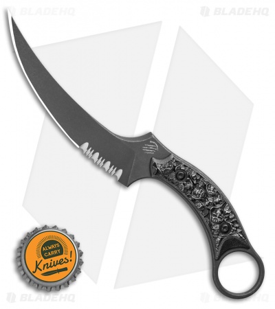 Bastinelli Creations Mako Fixed Blade Knife Bronze Two Saints (4.5" BSW Serr)