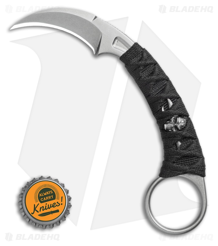 Bastinelli PiKa Picoeur Karambit Fixed Blade Knife Wrapped w/ Menuki (1" SW)