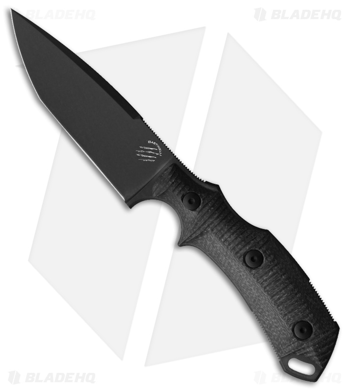 Bastinelli Creations RED V2 Fixed Blade Knife 3D Carbon Fiber (4" Black)