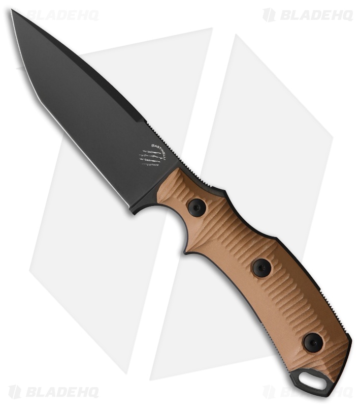 Bastinelli Creations RED Fixed Blade Knife 3D Coyote G-10 (4" Black)