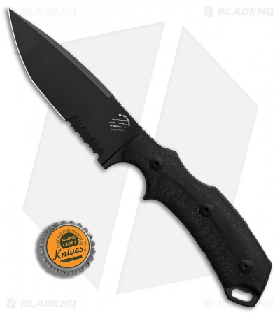 Bastinelli RED V2 Fixed Blade Knife Black G-10 (4" Black Serr)