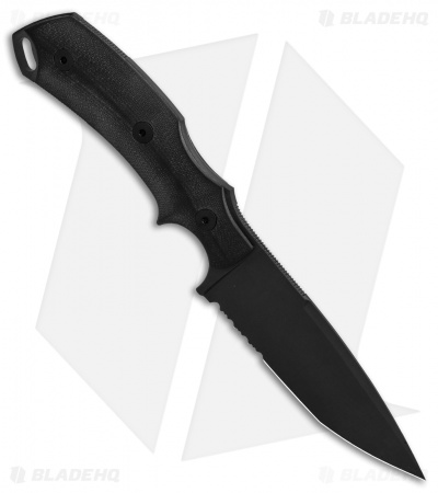 Bastinelli RED V2 Fixed Blade Knife Black G-10 (4" Black Serr)