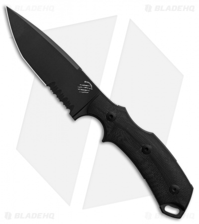 Bastinelli RED V2 Fixed Blade Knife Black G-10 (4" Black Serr)