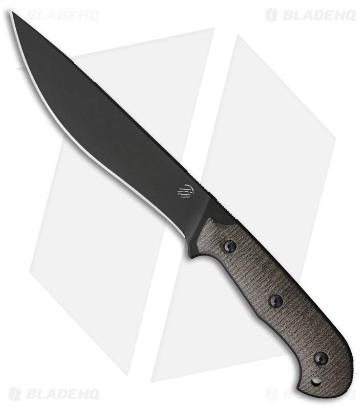 Bastinelli Creations Silence Large Fixed Blade Knife Micarta (7.25" Black)