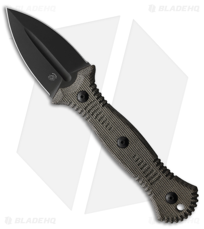 Bastinelli Creations Telum Fixed Blade Knife Green Micarta (2.5" Black SW)