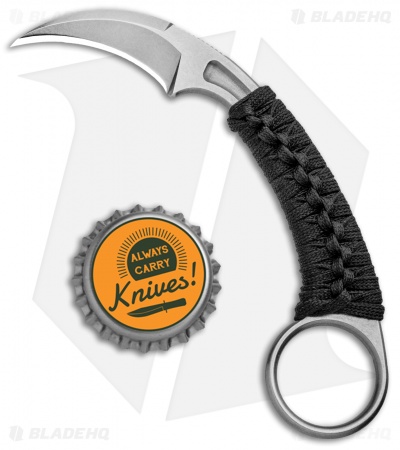 Bastinelli PiKa Picoeur Karambit Fixed Blade Knife Wrapped (1" Stonewash)