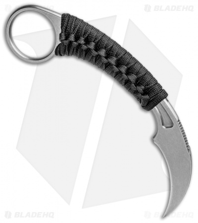 Bastinelli PiKa Picoeur Karambit Fixed Blade Knife Wrapped (1" Stonewash)