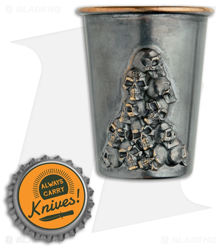 Bastinelli Shot Glass Skulls One Side  - Copper