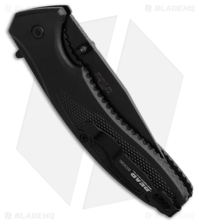 Bear Edge Sideliner Assisted Liner Lock Knife Black Zytel (3.25" Black Serr)
