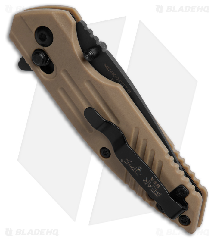 Bear & Son Mini Rancor IX Slide Lock Sand Zytel (2.5" Blk Serr) MC-900-DS7-BSR
