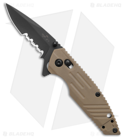 Bear & Son Mini Rancor IX Slide Lock Sand Zytel (2.5" Blk Serr) MC-900-DS7-BSR