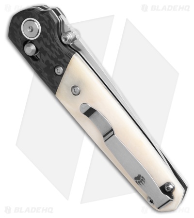 Bear & Son Lawman Slidelock Knife White Bone/Carbon Fiber (3.25" Satin)