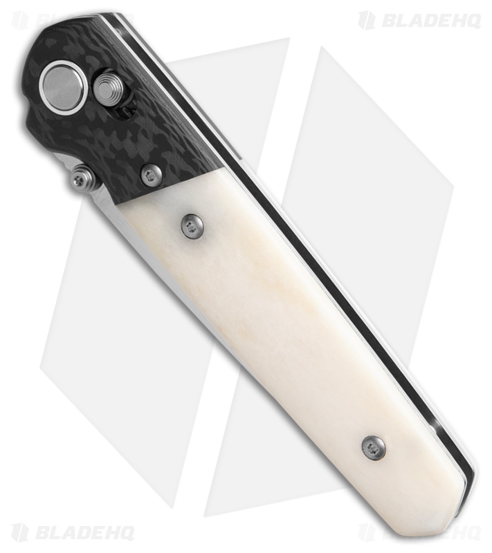 Bear & Son Lawman Slidelock Knife White Bone/Carbon Fiber (3.25" Satin)