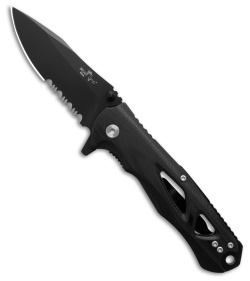 Bear & Son Liner Lock Knife G-10 Black (4.5" Black Serrated) MC-400-B4-BS35SR