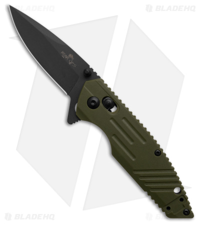 Bear & Son Mini Rancor IX Slide Lock OD Green Zytel  (2.5" Black) MC-900-OD7-B