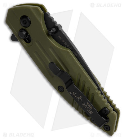 Bear & Son Mini Rancor IX Slide Lock OD Green Zytel  (2.5" Black) MC-900-OD7-B