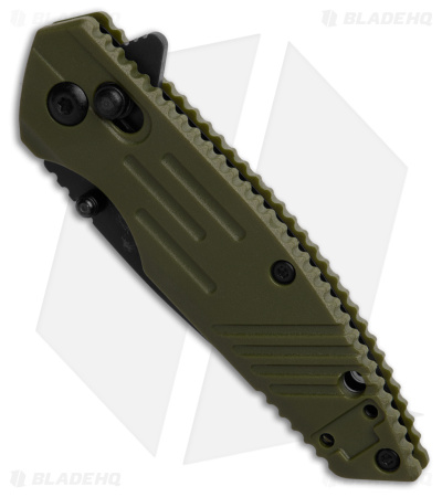 Bear & Son Mini Rancor IX Slide Lock OD Green Zytel  (2.5" Black) MC-900-OD7-B