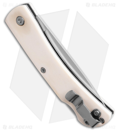 Bear & Son Small Lockback White Smooth Bone (2.8" Satin)