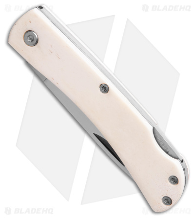 Bear & Son Small Lockback White Smooth Bone (2.8" Satin)