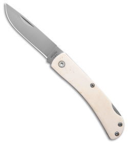 Bear & Son Small Lockback White Smooth Bone (2.8" Satin)