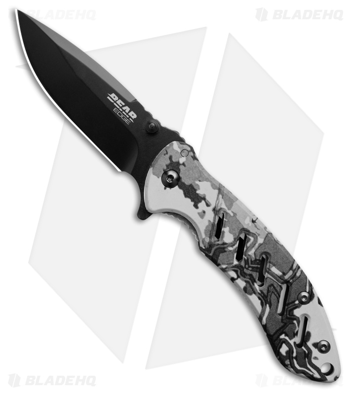 Bear Edge Brisk 1.0 Frame Lock Knife TrueTimber Viper White SS (3.25" Black) 