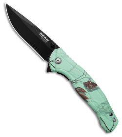 Bear Edge Brisk 2.0  Knife Realtree Edge Teal Camo Zytel (3.5" Black) 