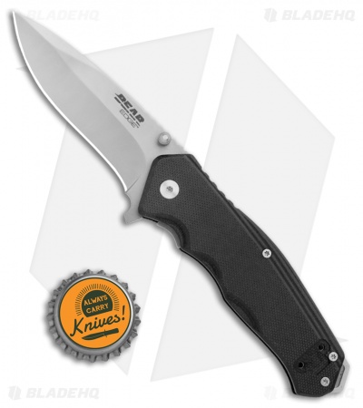 Bear Edge Sideliner Liner Lock Knife Black G-10 (3.25" Bead Blast) 61102B