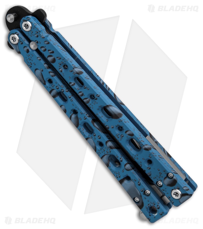 Bear OPS Bear Song V Butterfly Knife Blue Raindrop (4.38" Black) B-500-AIDB-B