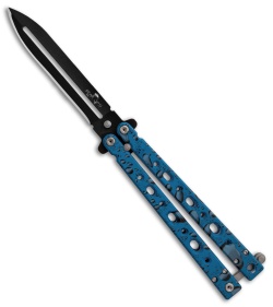 Bear OPS Bear Song V Butterfly Knife Blue Raindrop (4.38" Black) B-500-AIDB-B