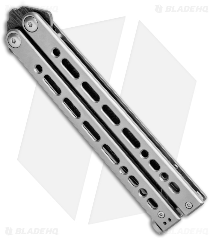 Bear Ops Bear Song VIII Butterfly Knife Bayonet Gray Steel (4.5" Damascus)