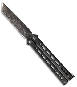 Bear Ops Bear Song VIII Tanto Butterfly Knife Galaxy (4.5" Damascus)