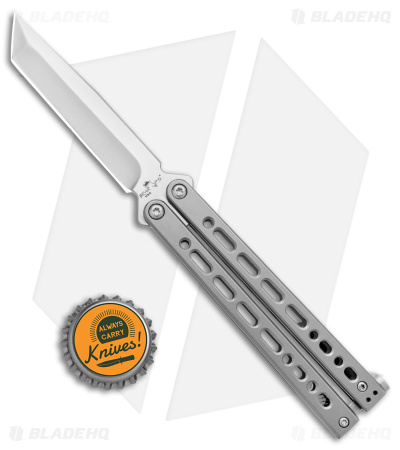 Bear Ops Bear Song VIII Small Tanto Butterfly Knife Gray (3.75" Satin)