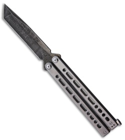 Bear Ops Bear Song VIII Tanto Butterfly Knife Gray SS (4.5" Damascus)