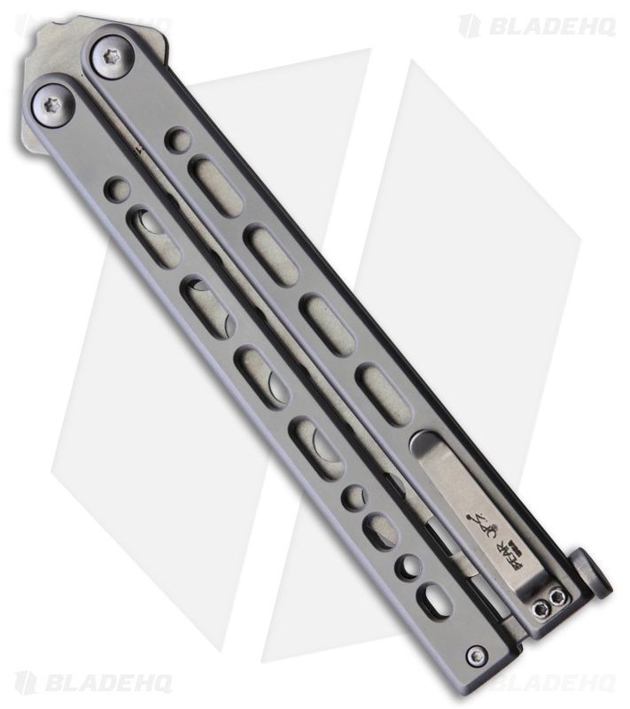 Bear and Son BearSong VIII Trainer Butterfly Knife Gray Steel (4.5" Stonewash)