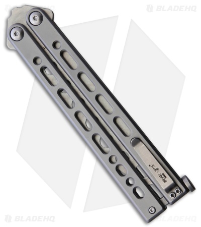 Bear and Son BearSong VIII Trainer Butterfly Knife Gray Steel (4.5" Stonewash)