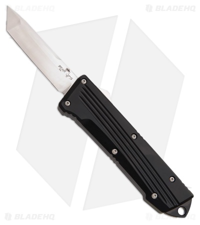 Bear OPS Double Clutch IV Tanto D/A OTF Auto Knife Black Aluminum (2.5" Satin)