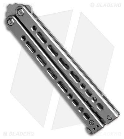Bear & Son Small Bear Song IX Balisong Knife Gray Trainer (3.75" Satin)